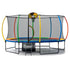 Kahuna 10 ft x 15 ft Oval Outdoor Trampoline L.E.D. Basketball Set Reversible Rainbow & Orange Safety Pad Safety Net Ladder
