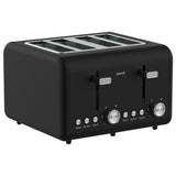 Pronti Silver Noir Collection 4 Slice Toaster with Dual Controls