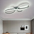 BAMDECOR AD2576 Modern Minimalist Curved Line Iron Aluminum Silicone LED Semi-Flush Mount Ceiling Light For Living Room (Black)