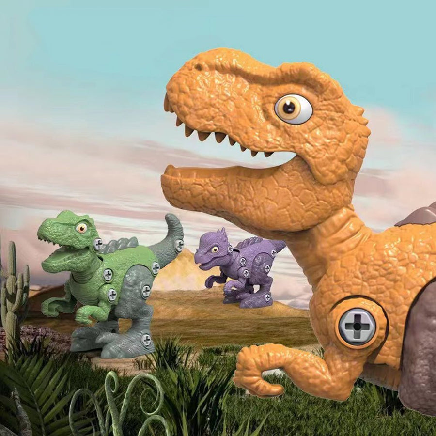 Disassemble Blocks Jurassic Dinosaurs Building Blocks Toys Battery Drill Tyrannosaurus Rex Wyvern Velociraptor Stegosaur