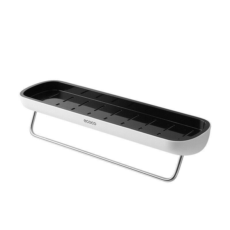 Bathroom Shelves Organizer Wall Mount Home Towel shelf Shampoo Rack With Towel Bar Storage Rack Bathroom Accessories Bla