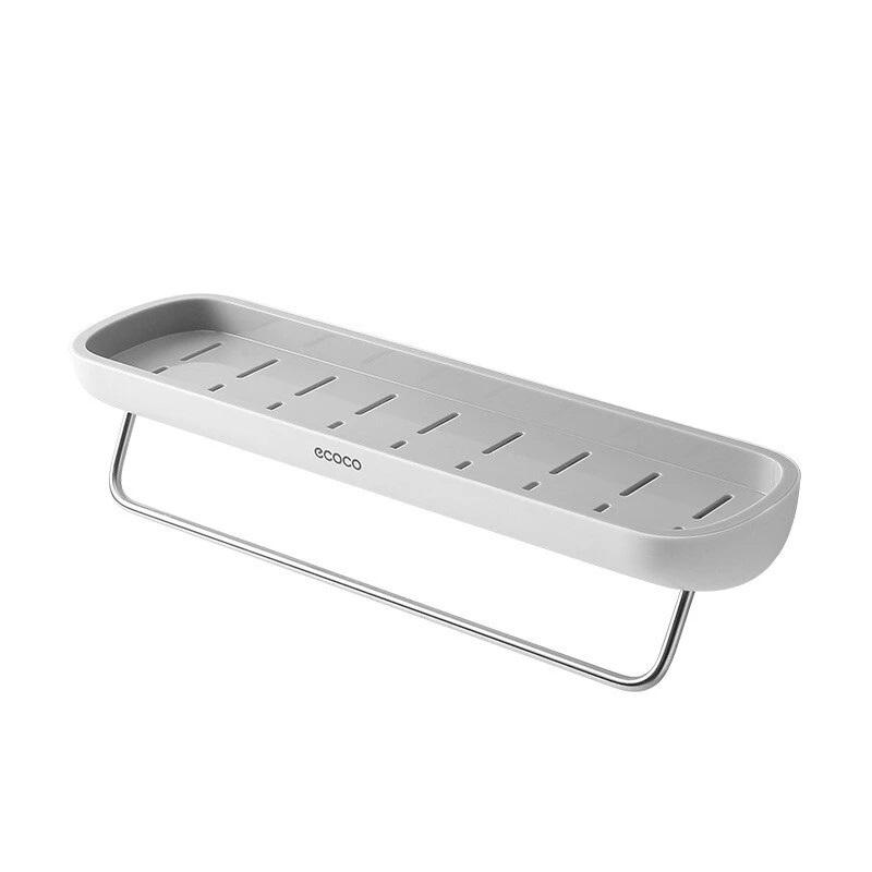 Bathroom Shelves Organizer Wall Mount Home Towel shelf Shampoo Rack With Towel Bar Storage Rack Bathroom Accessories Gre