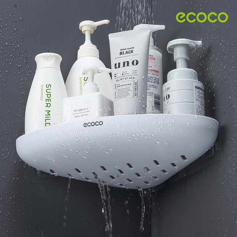 Ecoco Bathroom Corner Shower Shelf Corner Shower Caddy Shower Storage Organizer Wall Mounted for Bathroom, Kitchen, Toil