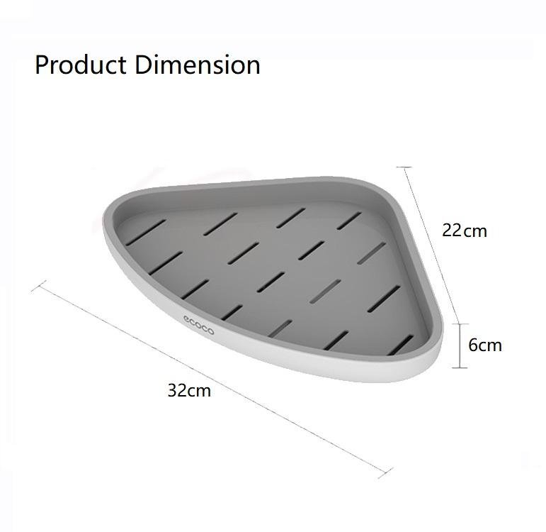 Ecoco Bathroom Corner Shower Shelf Corner Shower Caddy Shower Storage Organizer Wall Mounted for Bathroom, Kitchen, Toil
