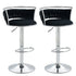 SERENITÃ  Silver Swivel Upholstered Velvet Adjustable Height Counter Stool with Metal Frame Black (Set of 2)