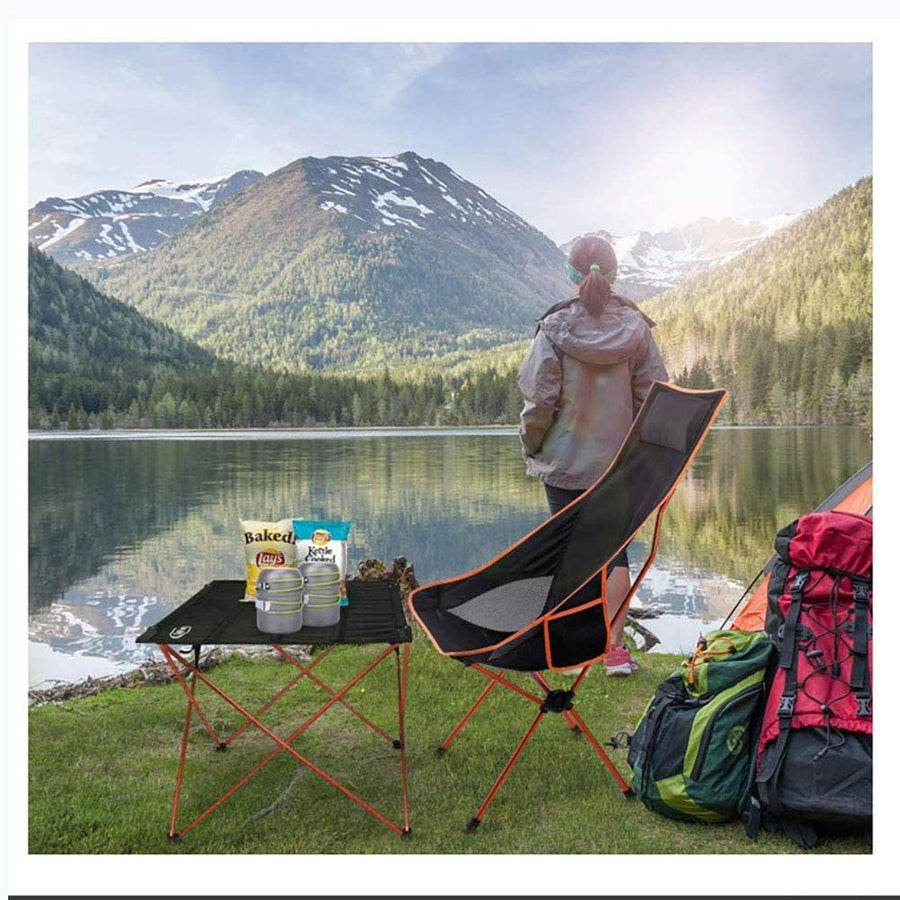 Camping Chair Folding High Back Backpacking Chair with Headrest, Lightweight Portable Compact for Outdoor Camp, Travel, 