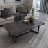 120x60cm Matte Black Minimalist Slate Coffee Table Marble Tea Table Living Room Rectangle Cocktail Side Table Solid Meta