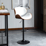 SERENITà European White Modern Bar Stools Swivel Bar Stool Chair Counter Height Barstool with 360 Degree Swivel Seat