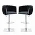 SERENITà Modern Velvet Breakfast Bar Stools Swivel Barstools Adjustable Counter Stools with Backrest (Silver-Black)