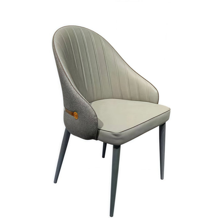 VELLUTO Dining Chairs Set Armchairs Mid Century Modern Kitchen Dining Room Chairs Faux Leather Accent Chairs Metal Vanity Lounge Chair with Back for Living Room Bedrooms  Set of 2