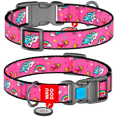Collar Company Dog Collar Nylon - Printed with - UNICORNS 23-35CM