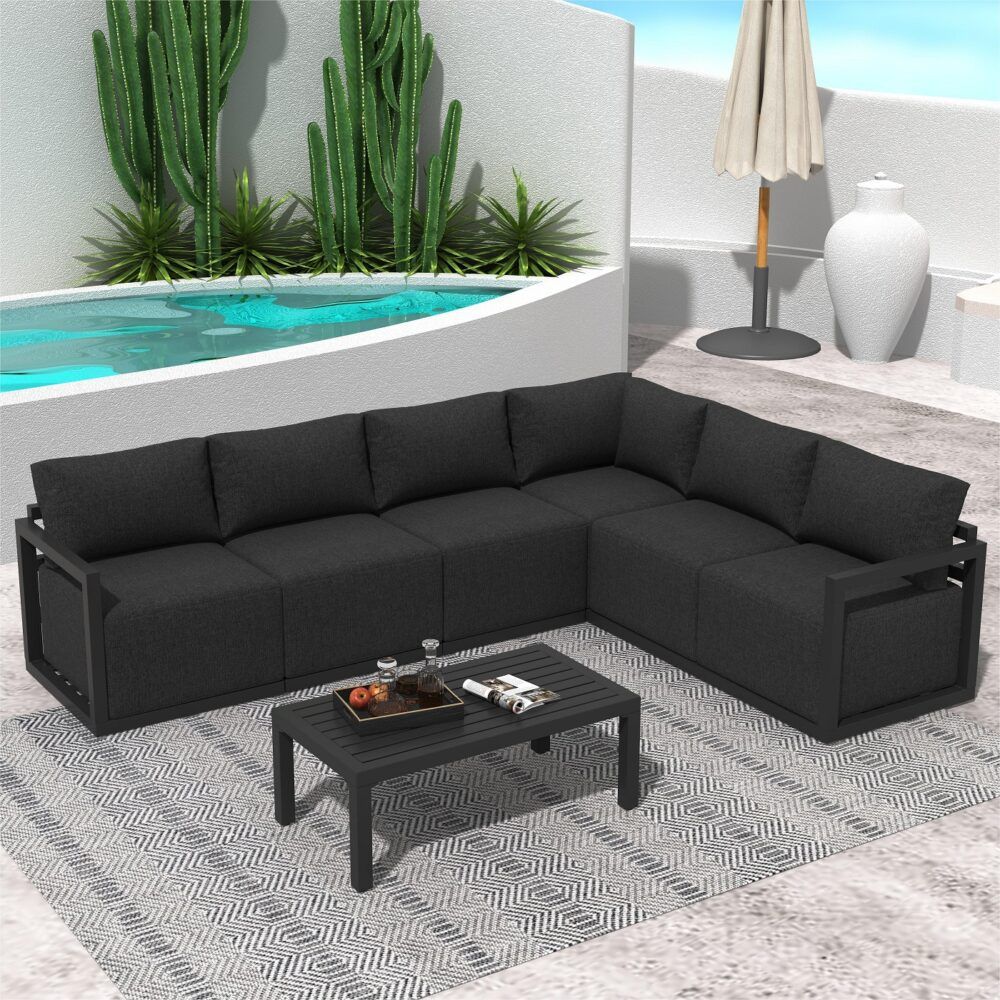 Alfresco Contemporary All-Weather Lounge Set Ã¢â‚¬â€œ Charcoal Grey