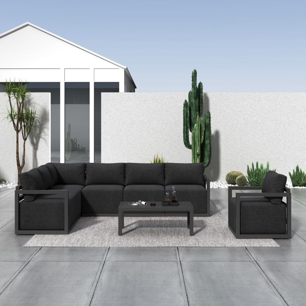 Alfresco 7-Seat Garden Lounge Set Ã¢â‚¬â€œ Charcoal Grey