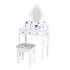 Carved Dressing Vanity Table Set with Mirror&