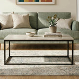 Industrial Style Marble Effect Rectangular Coffee Table