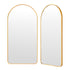 2 Set Wall Arch Mirror Arc Aluminum Frame Bathroom 50x100cm GOLD