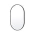 Wall Mirror Oval Aluminum Frame Bathroom 50x75cm BLACK