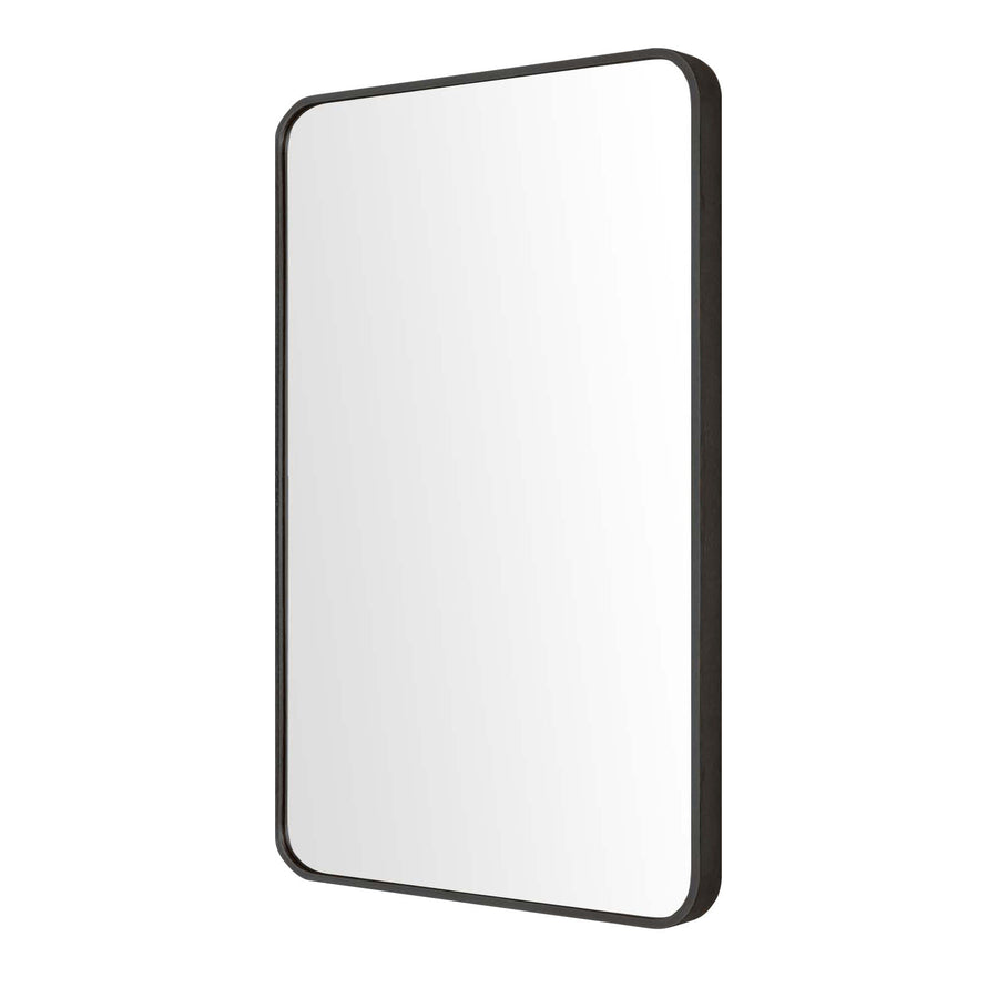 Wall Mirror Rectangular Aluminum Frame Bathroom 60x80cm BLACK