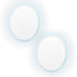 2 Set LED Wall Mirror Round Anti-Fog Bathroom 60cm