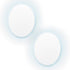 2 Set LED Wall Mirror Round Anti-Fog Bathroom 70cm