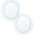 2 Set LED Wall Mirror Round Anti-Fog Bathroom 80cm