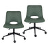 2 Set Office Desk Chair - PU Leather Home Swivel Chair Cut-Out Seat HALO GREEN