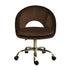 Office Desk Chair - Velvet Home Office Swivel Computer Seat COVE BROWN