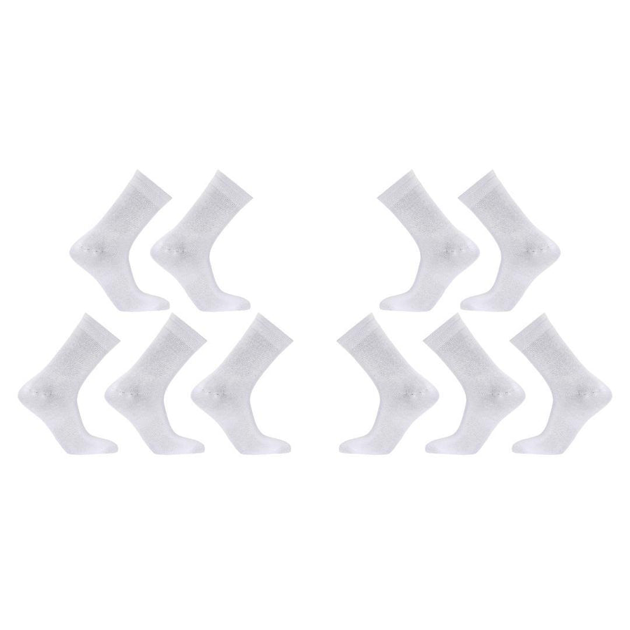10X Rexy 3D Seamless Crew Socks Medium Slim Breathable WHITE