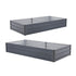 2X Raised Garden Bed Galvanised Steel Planter 180 x 90 x 30cm GREY