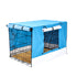 Wire Dog Cage Crate 36in with Tray + Cushion Mat + BLUE Cover Combo