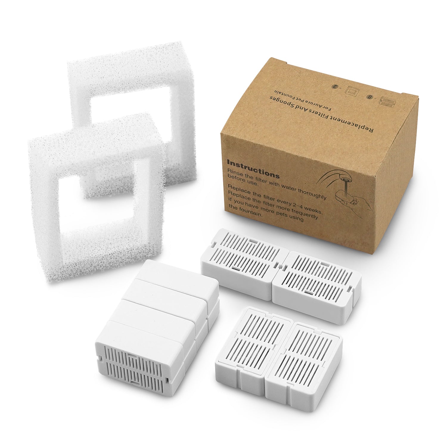 YES4PETS 16 x Pet Dog Cat Fountain Filter Replacement Activated Carbon Exchange Filtration System Automatic Water Dispen