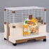 YES4PETS Small Brown Pet Rabbit Cage Guinea Pig Crate Kennel With Potty Tray And Wheel