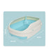 YES4PETS Medium Portable Cat Toilet Litter Box Tray with Scoop and Grid Tray-Blue Green