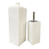 YES4HOMES Gloss White  Ceramic Bathroom Accessories Set Toilet Brush Paper Roll Holder