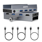 BENFEI 000355GY USB 3.0 HDMI KVM Switch(8K@60Hz) with 4 USB 3.0 Ports for 2 Computers Sharing Monitor Keyboard Mouse