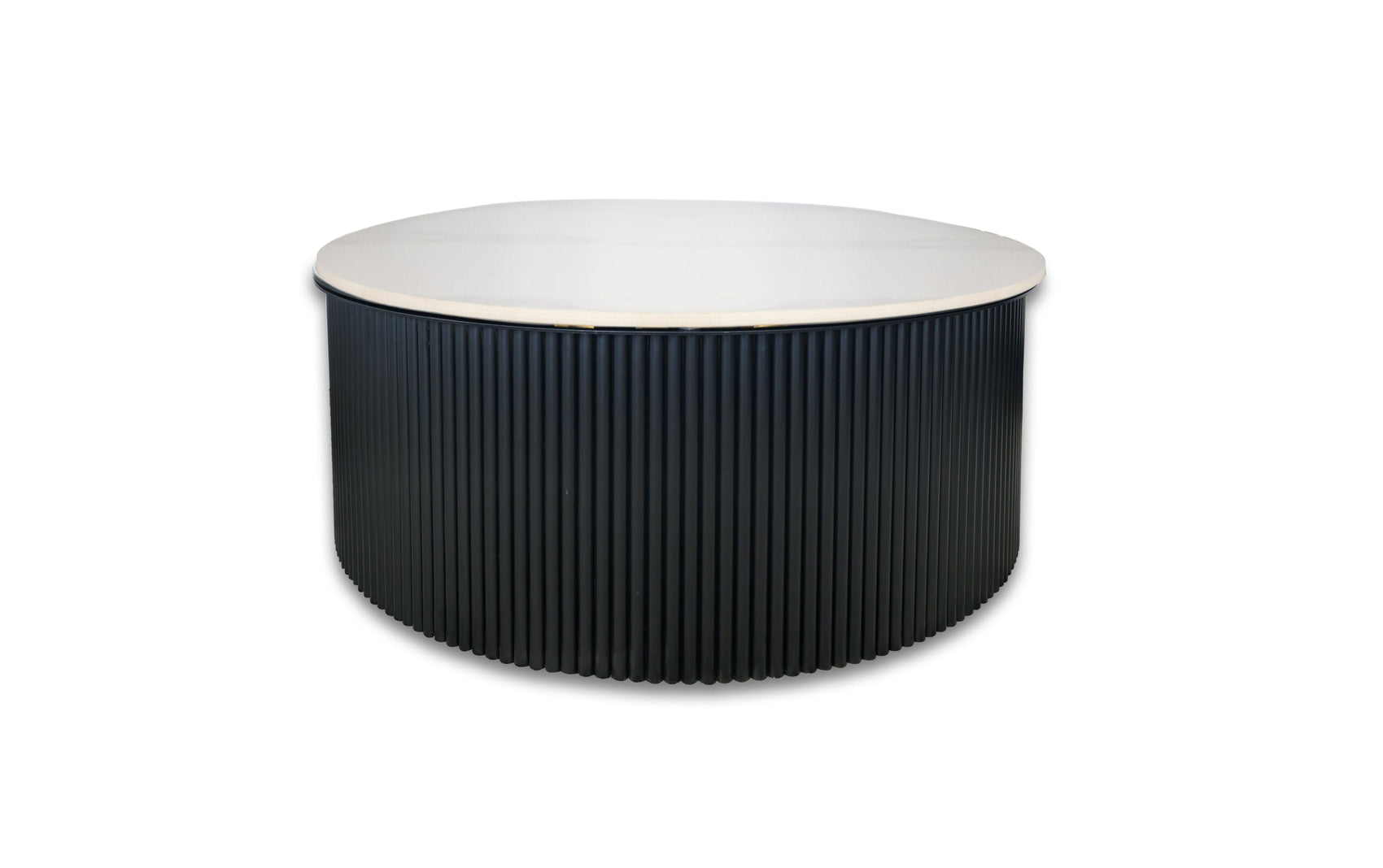 Ripple Black Coffee Table - White Marble