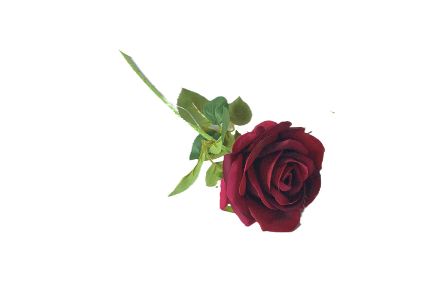 Artificial Single Stem Rose 50cm - White - Set of 8 Stems