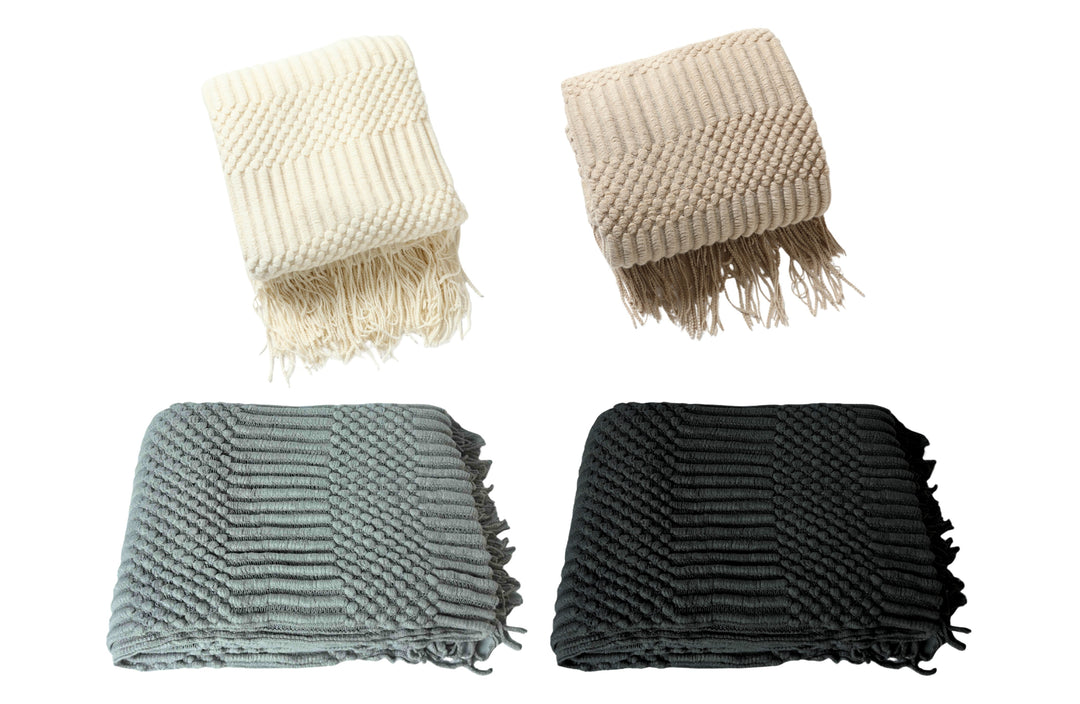 Tessa Throw Rug Blanket - Cream