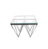 Pinnacle Silver Side Table - Black Glass