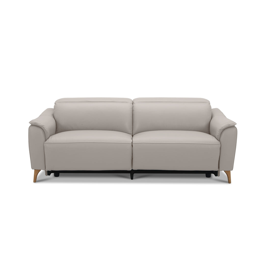 Inala 2.5 Seater Genuine Leather Sofa Lounge Electric Powered Recliner Light Grey