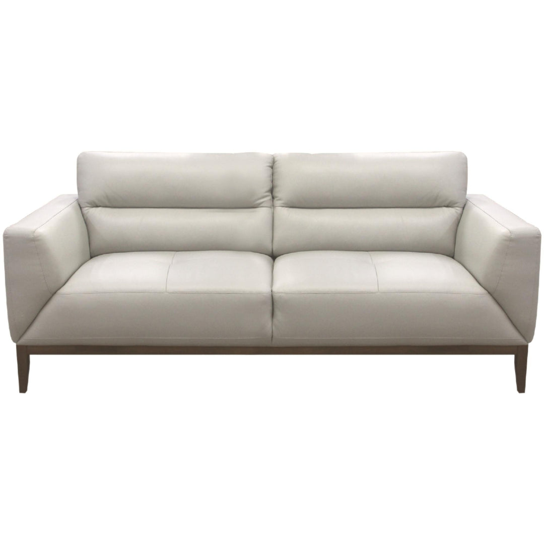 Downy  Genuine Leather Sofa 3 Seater Upholstered Lounge Couch - Silver
