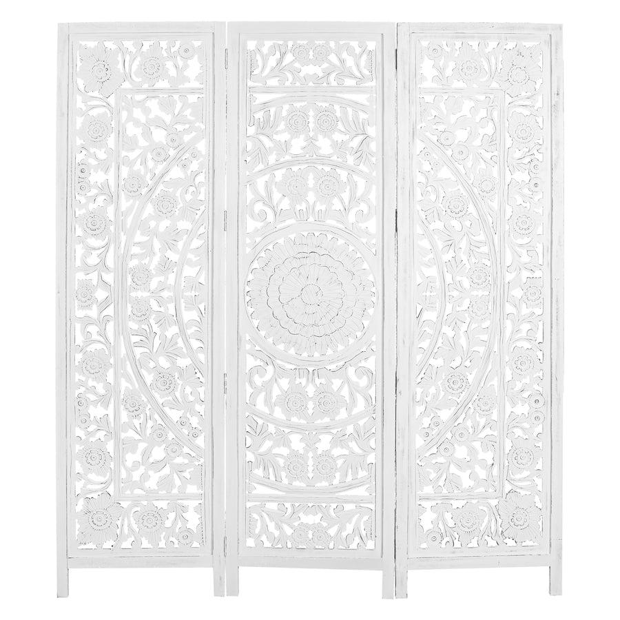 Jans 3 Panel Room Divider Screen Privacy Shoji Timber Wood Stand - White