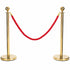 Gold Queue Barrier Stanchion Set of 2 with Red Velvet Rope Crowd Control Bollards