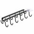 Under Cabinet Mug Holder 12 Hooks No Drill Cup Rack Organizer for Kitchen Storage Black