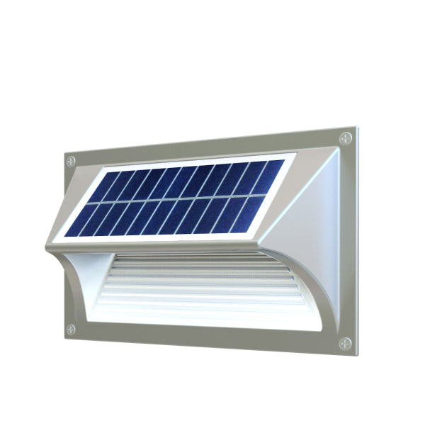 Solar Step Light â€“ Warm White with Silver Case