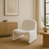Interior Ave - Haven Curved Boucle Armchair – Sculptural White