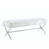 Interior Ave - Oxley Fur Bench - White & Silver