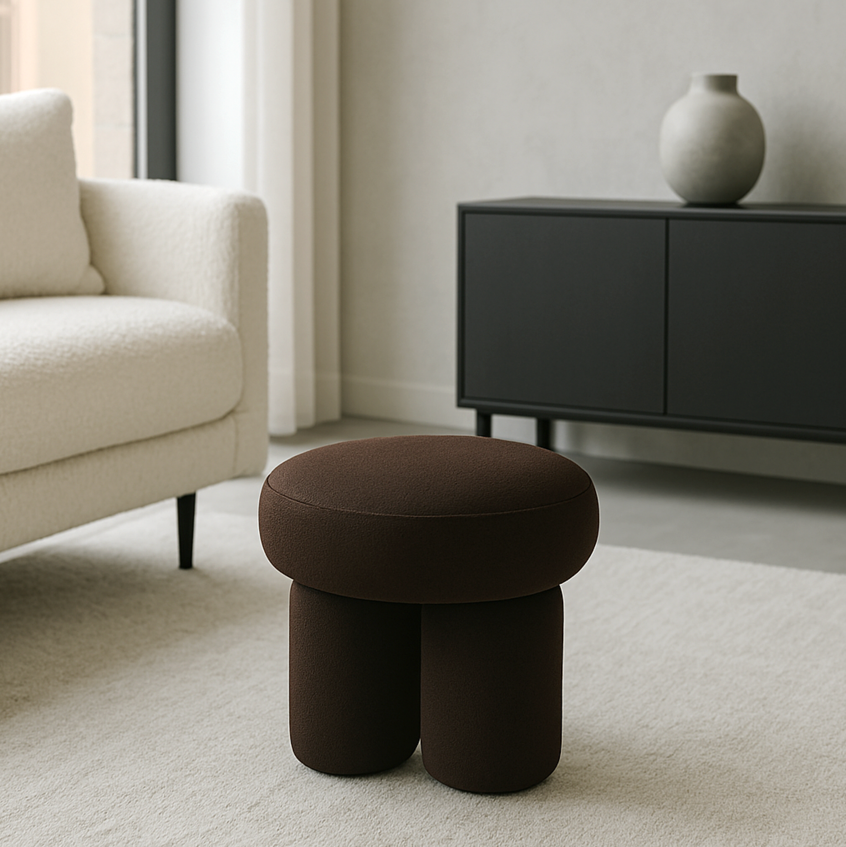 Interior Ave - Bentley Velvet Ottoman – Espresso