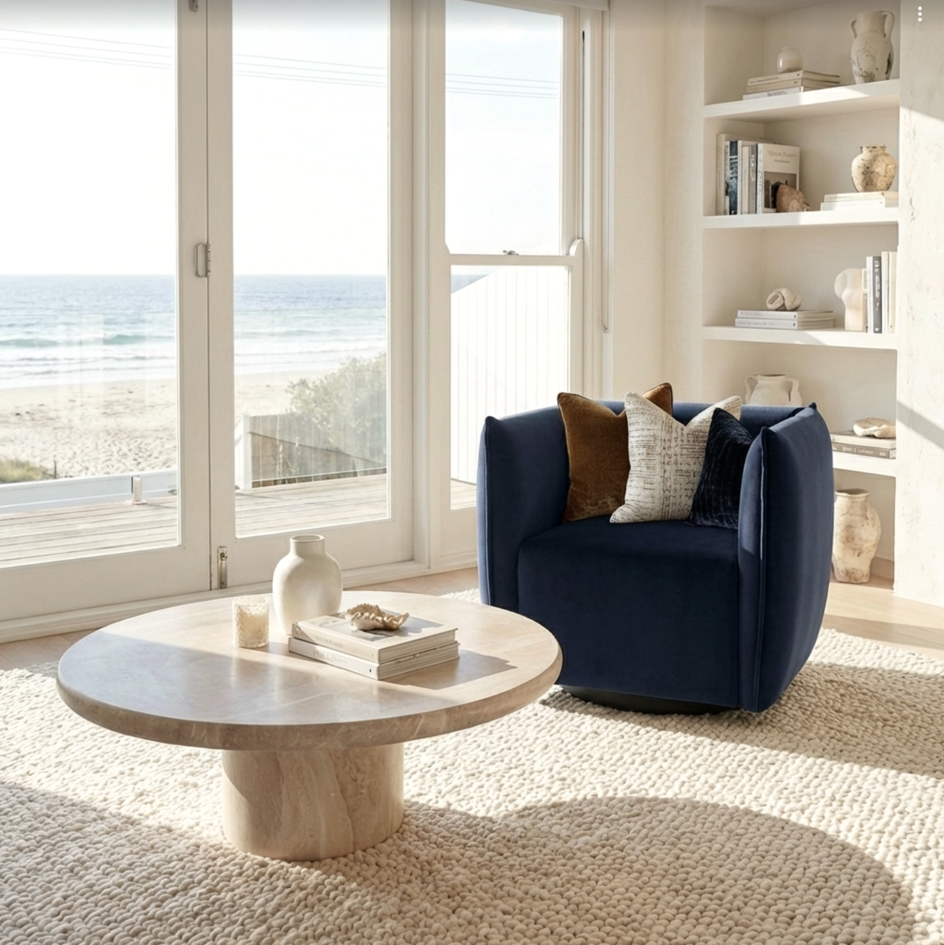 Interior Ave - Havana Velvet Accent Chair - Indigo