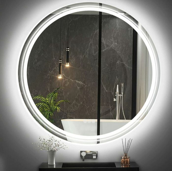 Interior Ave - LED Round Frameless Salon / Bathroom Wall Mirror - 90cm